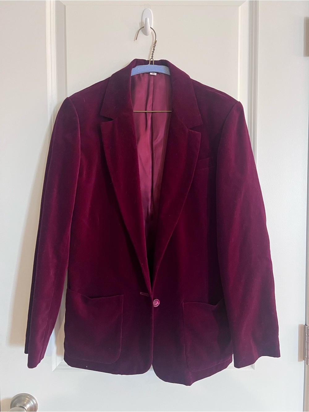 Women’s Velvet Blazer Jacket in Burgundy